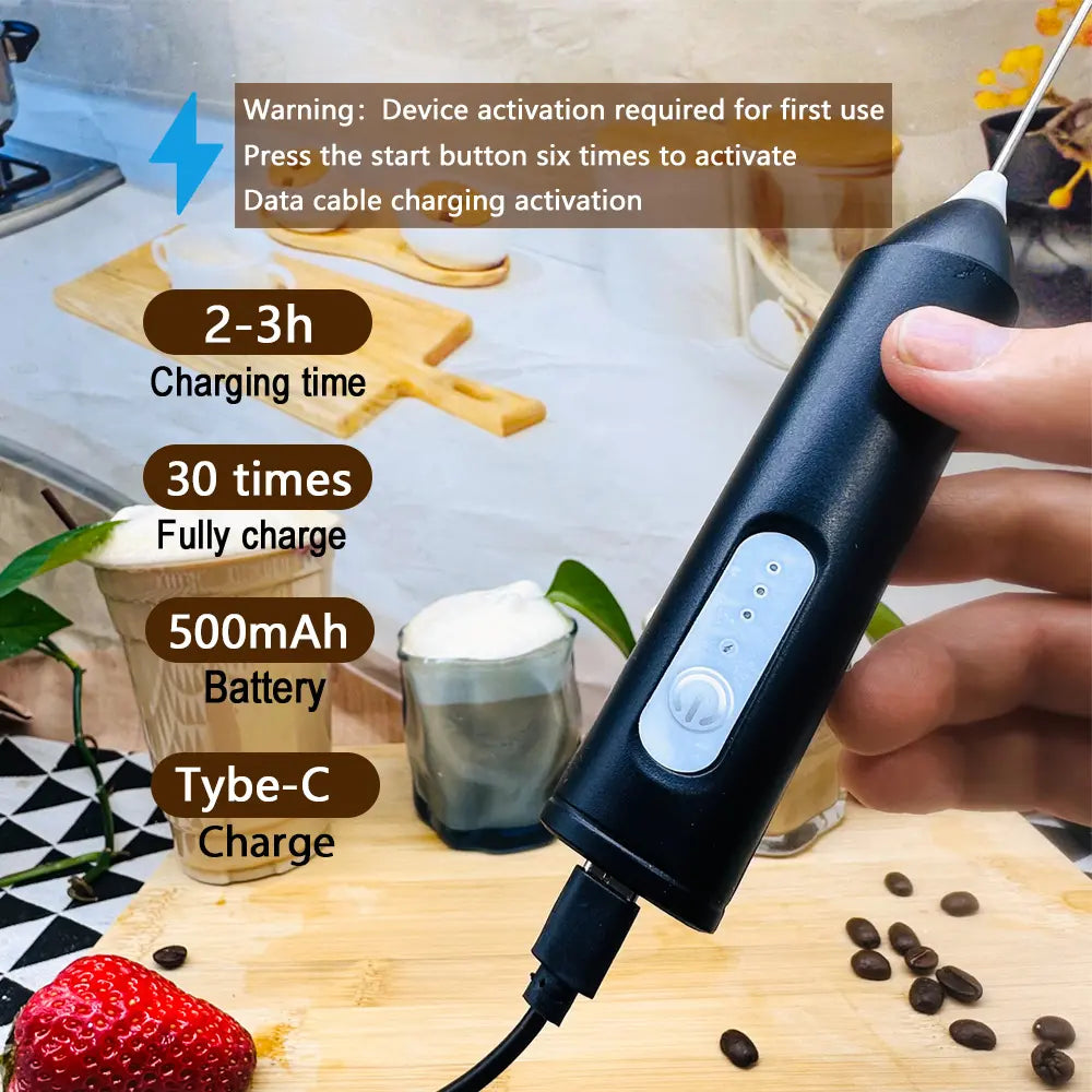 Rechargeable Handheld Coffee Frother, Cordless Milk Frother, Electric Milk Frother & Drink Whisk Mixer, Mini Foamer for Lattes, Cappuccino, Matcha & Hot Chocolate #GLOBAL PICKS