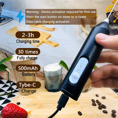 Rechargeable Handheld Coffee Frother, Cordless Milk Frother, Electric Milk Frother & Drink Whisk Mixer, Mini Foamer for Lattes, Cappuccino, Matcha & Hot Chocolate #GLOBAL PICKS