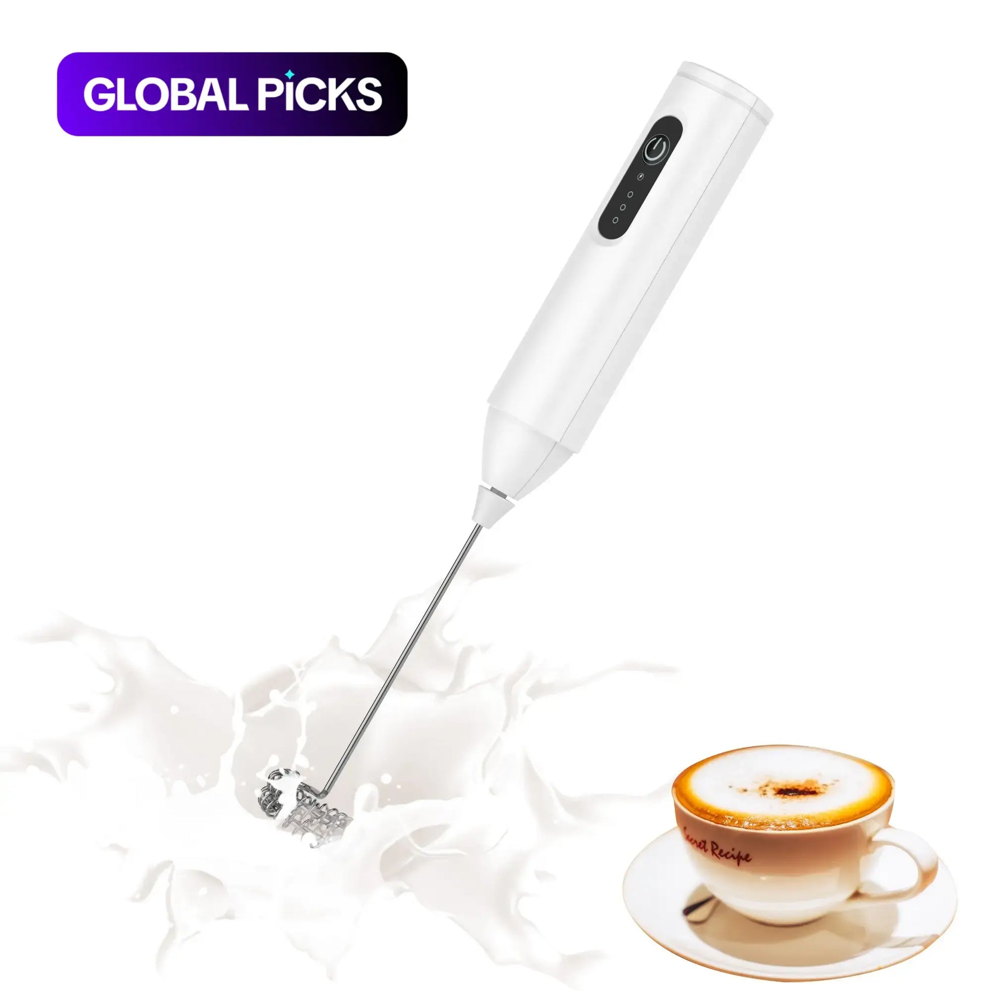 Rechargeable Handheld Coffee Frother, Cordless Milk Frother, Electric Milk Frother & Drink Whisk Mixer, Mini Foamer for Lattes, Cappuccino, Matcha & Hot Chocolate #GLOBAL PICKS